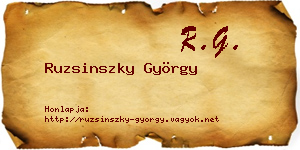 Ruzsinszky György névjegykártya