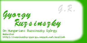 gyorgy ruzsinszky business card