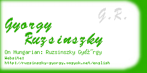 gyorgy ruzsinszky business card